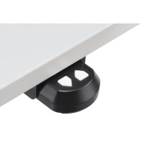 Elektrisch Höhenverstellbarer Schreibtisch, Basic MULTI M, Weiß/Alusilber RAL 9006, Rechteck, B1600 x T800 x H725-1140