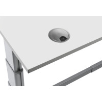 Elektrisch Höhenverstellbarer Schreibtisch, Basic MULTI M, Weiß/Alusilber RAL 9006, Rechteck, B1800 x T800 x H725-1140