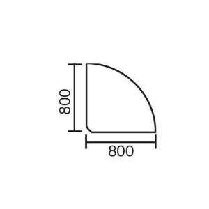Verkettungsplatte MULTI M, Weiß/Anthrazit RAL 7016, 90° Winkel 1/4 Kreis, B800 x T800 x H740