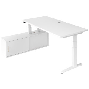 Schreibtisch A-ktiv H650-1300xB2000xT1000mm weiß...