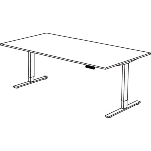 Schreibtisch M-ove silber H720-1200xB2000xT1000mm Ahorndekor