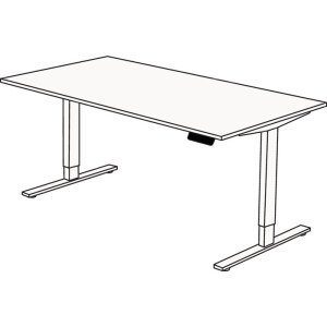 Schreibtisch M-ove silber H720-1200xB1600xT800mm weiß