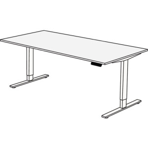 Schreibtisch M-ove silber H720-1200xB1800xT800mm weiß