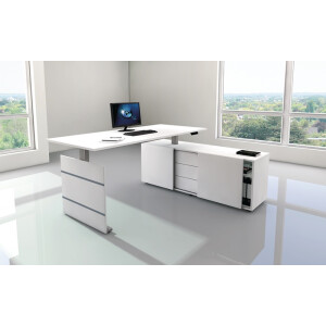 Schreibtisch M-ove siber H720-1200xB1800xT800mm lichtgrau...