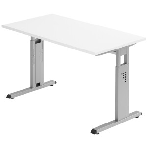 Schreibtisch H650-850xB1200xT670mm weiß gerade Form...