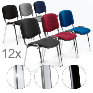 12 Besucherstühle ISO Set - Stoff Basic, 3...
